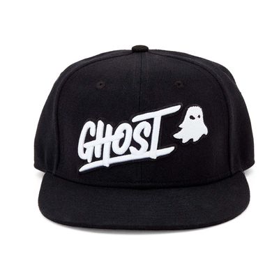 GHOST Snapback Hat with Logo - Black - 1 Item