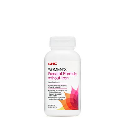 GNC Women's Prenatal Formula Without Iron - 60 Caplets (30 Servings)