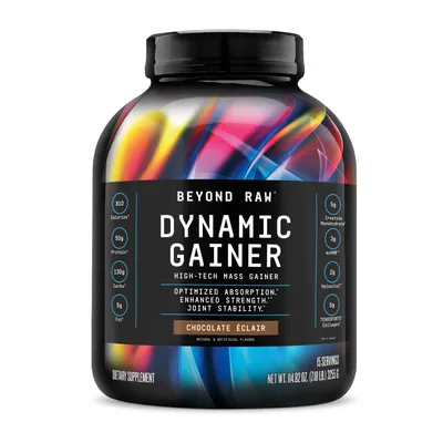Beyond Raw Dynamic Gainer High-Tech Mass Gainer: Chocolate Éclair (15 Servings)