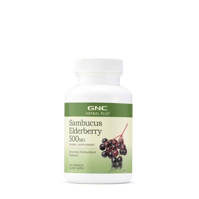 GNC Herbal Plus Sambucus Elderberry 500Mg - 100 Capsules (100 Servings)
