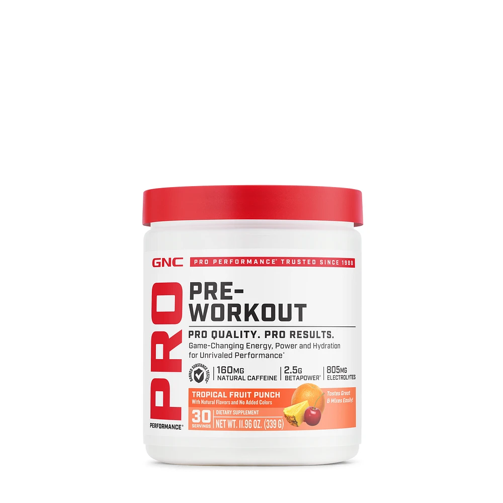 GNC Pro Performance Pre-Workout - Tropical Fruit Punch (30 Servings)