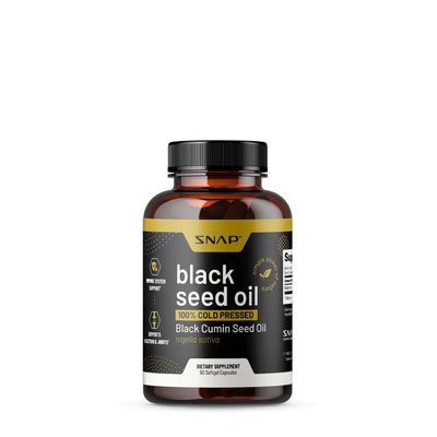 SNAP Supplements Cold Pressed Black Seed Oil - 90 Softgel Capsules (90 Servings)
