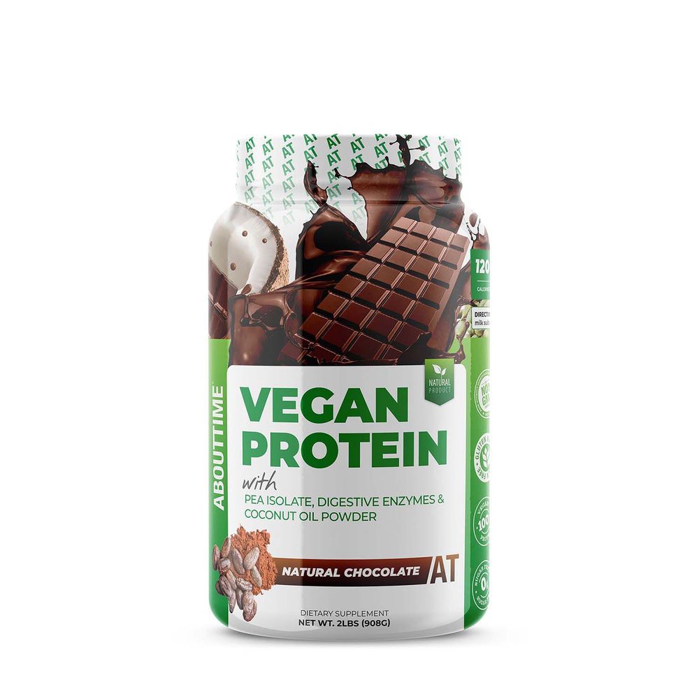 AboutTime Vegan Protein Vegan - Natural Chocolate (32 Servings) Vegan - 2 lbs.