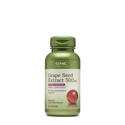 GNC Herbal Plus Grape Seed Extract 500 Mg Healthy - Extra Strength Healthy - 60 Capsules (60 Servings)