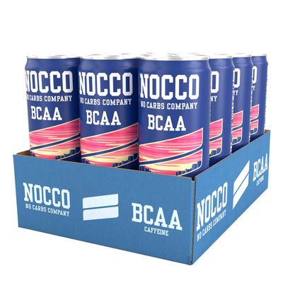 NOCCO No Carbs Company Bcaa Drink - Miami Strawberry - 12 Cans