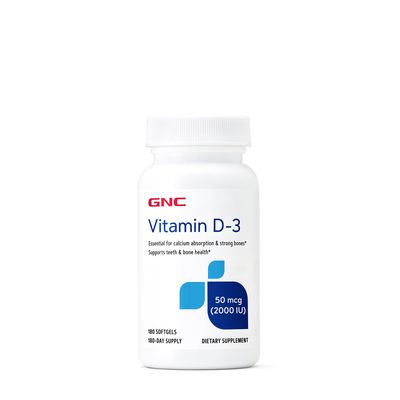 GNC Vitamin D3 50Mcg - 180 Softgels (180 Servings)
