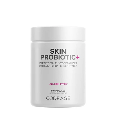 Codeage Beauty Skin Probiotic 50 Billion Cfu & Prebiotics Vegan Supplement - 60 Capsules (30 Servings)