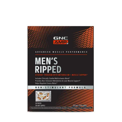 GNC Men's Ripped NonVitamin B -Stimulant Formula (30 Servings) Vitamin B - 30 Packs