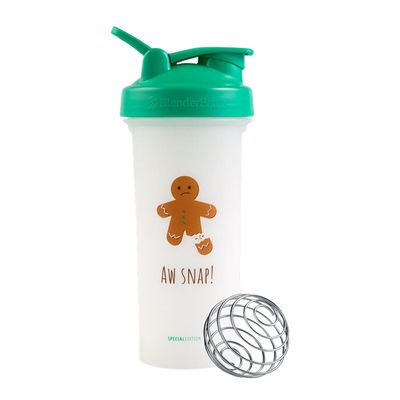 BlenderBottle Holiday Themed Protein Shaker Bottle - Aw Snap Gingerbread Man - 1 Item