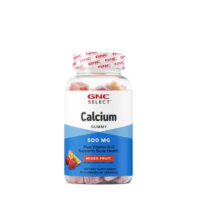 GNC Calcium Gummy 500 Mg - Mixed Fruit - 50 Gummies (25 Servings)