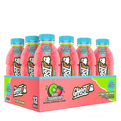 GHOST Hydration Drink Vitamin C - Kiwi Strawberry Vitamin C - 16.9Oz. (12 Bottles) Vitamin C - Zero Sugar