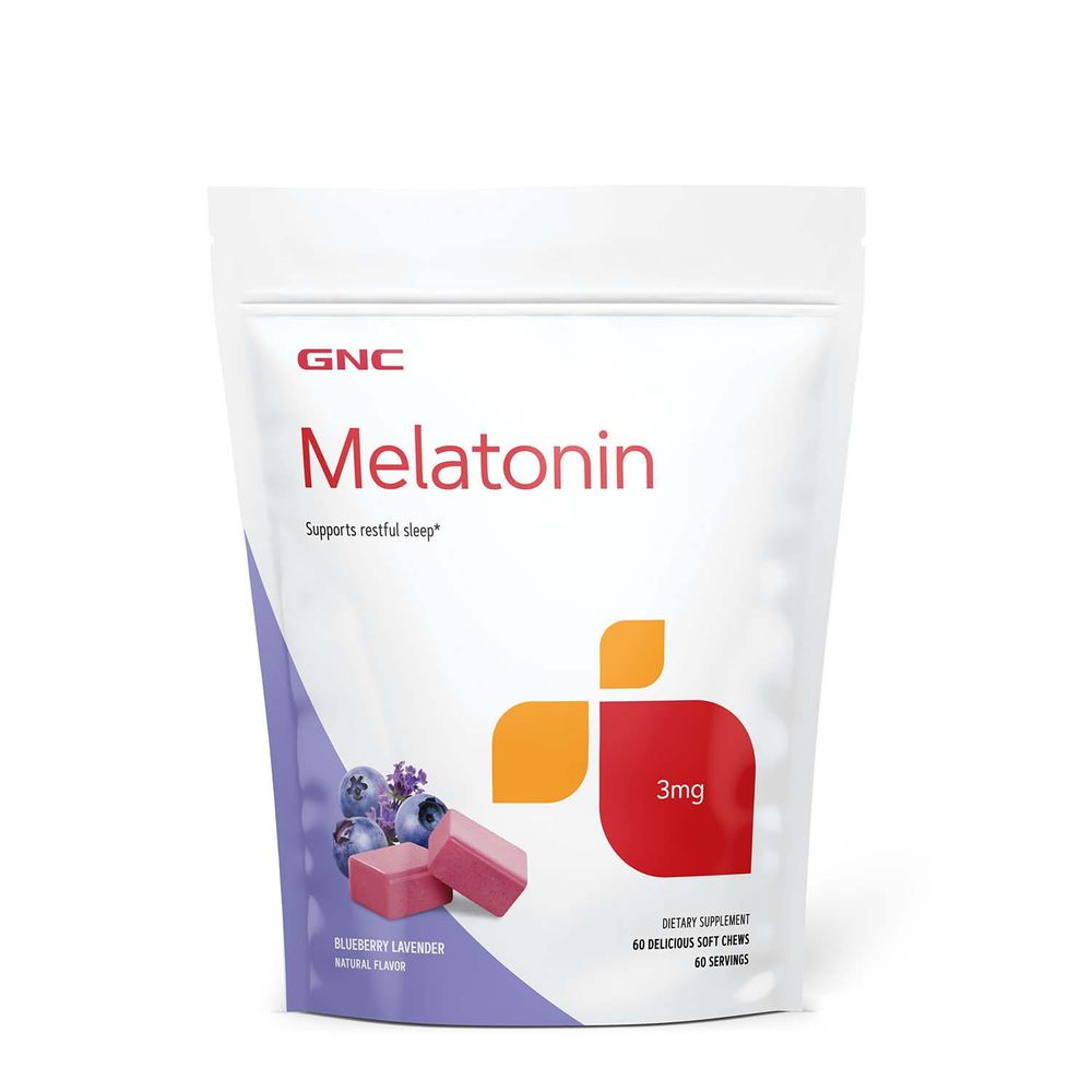 GNC Melatonin - Blueberry Lavender - 60 Soft Chews (60 Servings)