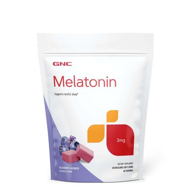 GNC Melatonin - Blueberry Lavender - 60 Soft Chews (60 Servings)
