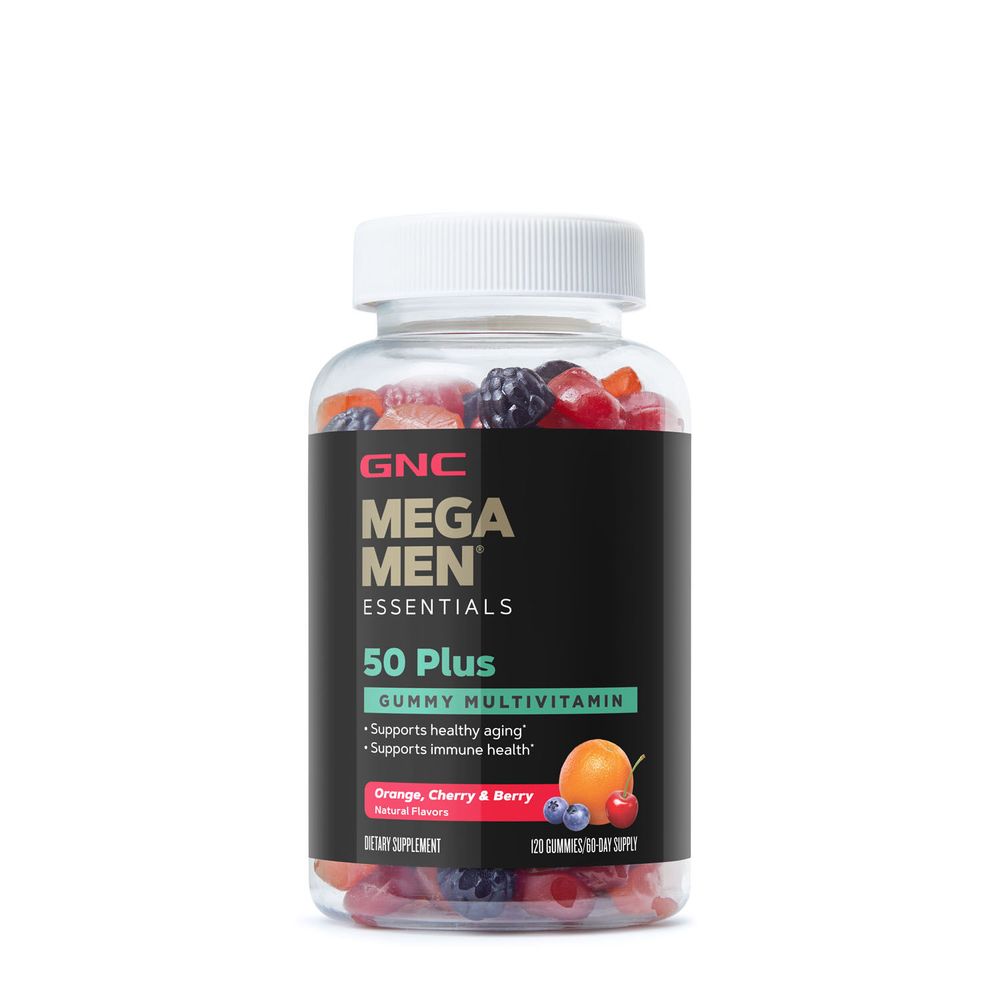 GNC Mega Men Mega Men Essentials 50+ Healthy - Orange Healthy - Cherry & Berry Healthy - 120 Gummies (60 Servings)