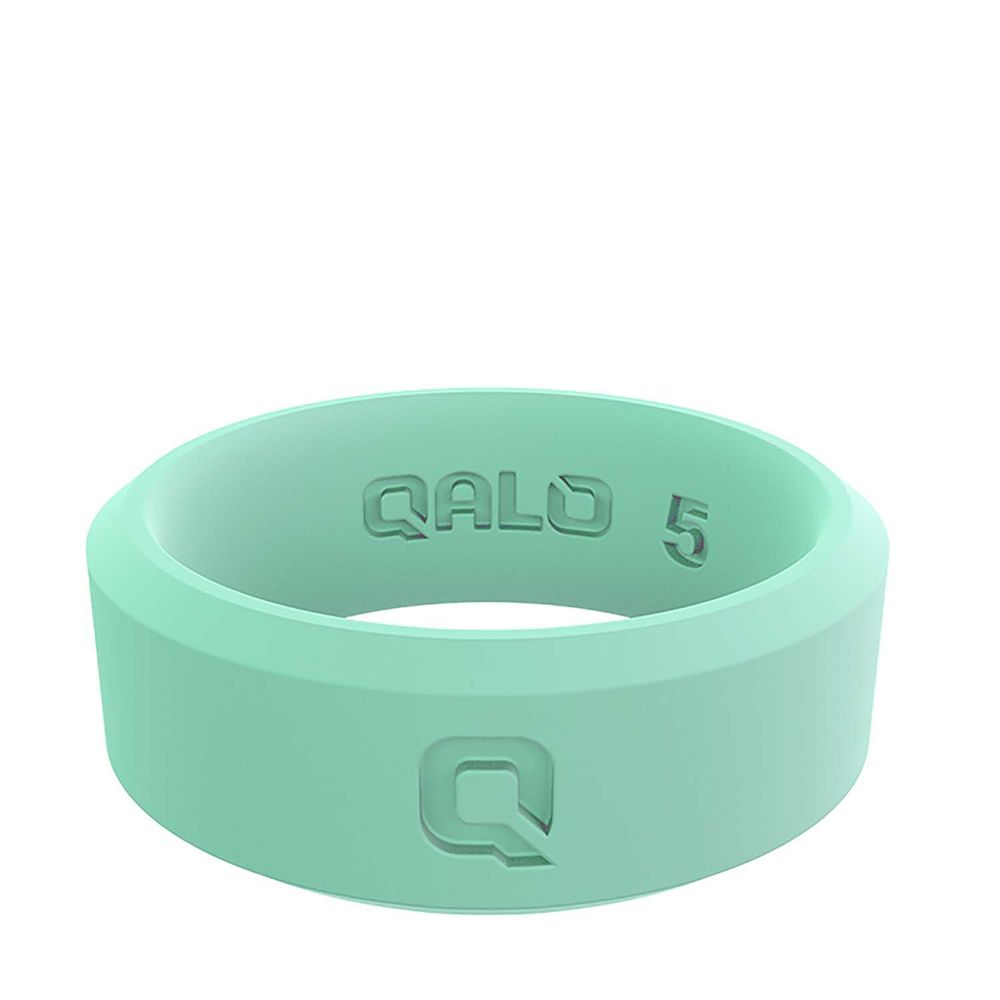 Qalo Women's Modern Turquoise Silicone Ring