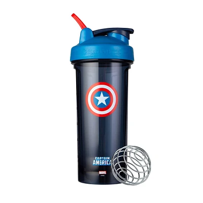 BlenderBottle Pro 28 Marvel Series Protein Shaker Bottle - Captain America 28Oz