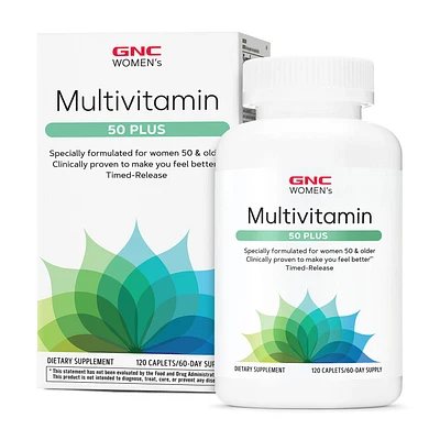 GNC Women's Multivitamin 50 Plus Healthy - 120 Caplets (60 Servings)