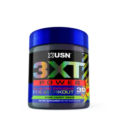 USN 3Xt Power All-In-One Explosive Pre-Workout - Sour Candy Craze - 10.58 Oz