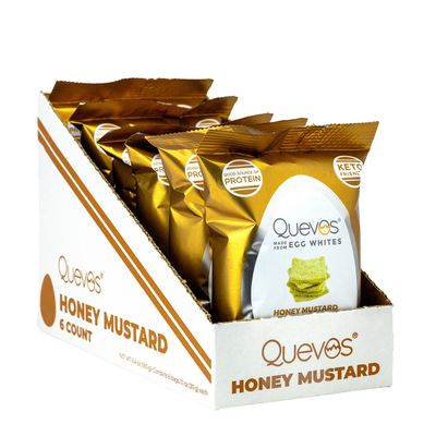 Quevos Egg White Chips - Honey Mustard - 6 Bags