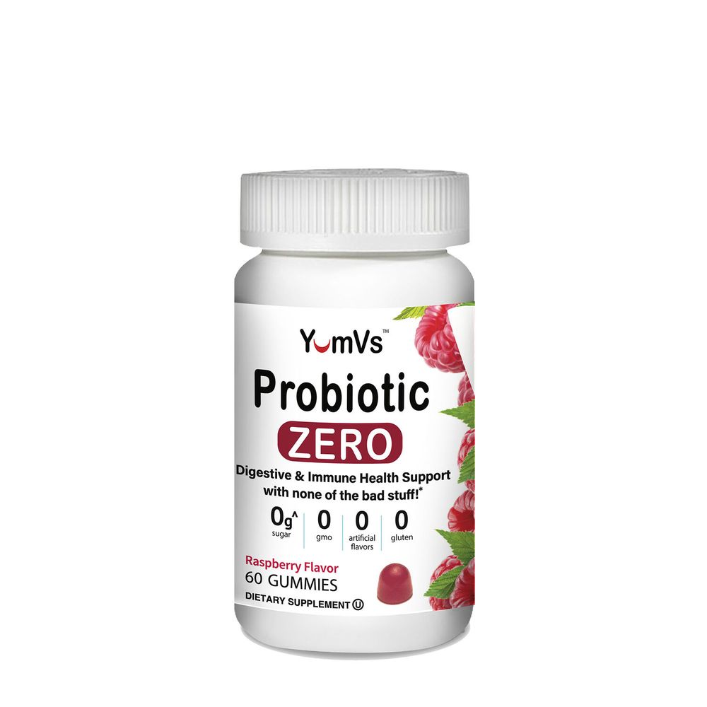 YumVs Probiotic Zero Gummy - Raspberry - 60 Gummies (30 Servings)