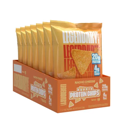 Legendary Foods Popped Protein Chips - Nacho Cheese - 7 Bag