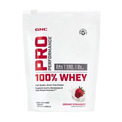 GNC Pro Performance 100% Whey - Creamy Strawberry - 14.39 Oz