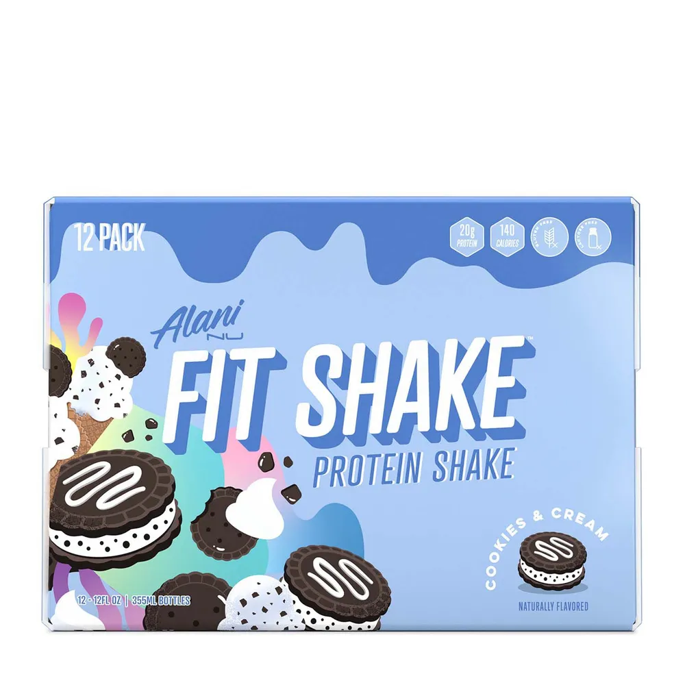 Alani Nu Fit Shake Protein Shake Gluten-Free - Cookies & Cream Gluten-Free - 12Oz. (12 Bottles)