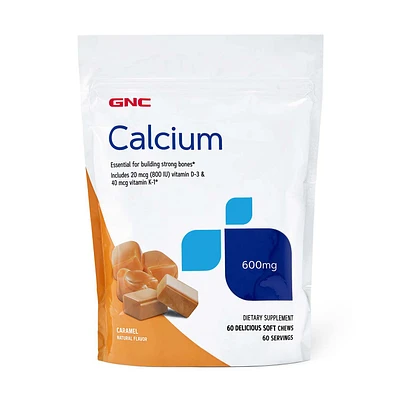 GNC Calcium Healthy - Caramel 60 Soft Chews (60 Servings)