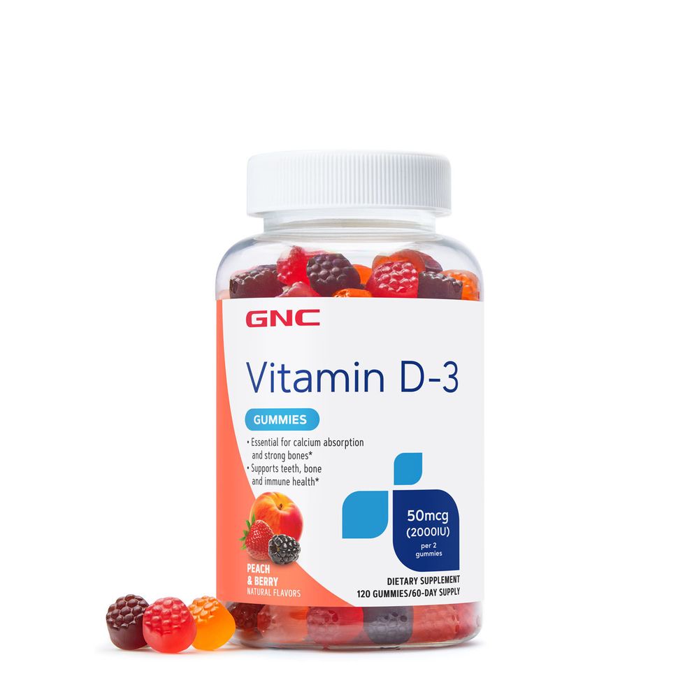 GNC Vitamin D-3 Gummies - 120 Gummies (60 Servings)