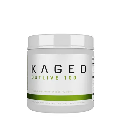 KAGED Outlive 100 Organic Superfood Greens Vegan - Berry Vegan -18 Oz. (30 Servings)
