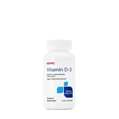 GNC Vitamin D3 Tablets 5000 Iu Healthy - 180 Tablets (180 Servings)