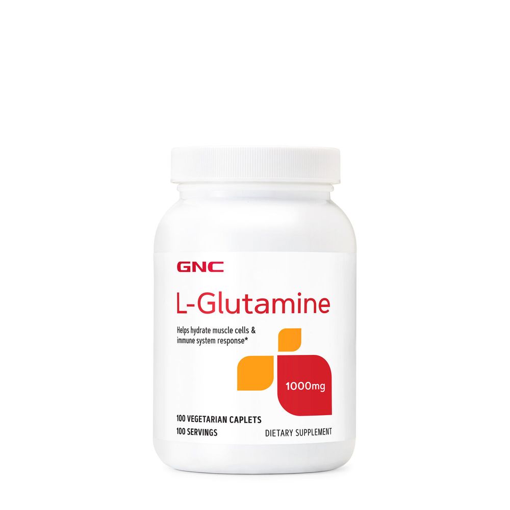 GNC L-Glutamine 1000 Mg - 100 Vegetarian Caplets (100 Servings)