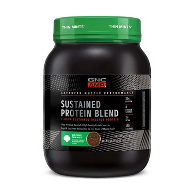 GNC AMP Sustained Protein Blend - Girl Scout Thin Mints - 2.01 Lb.