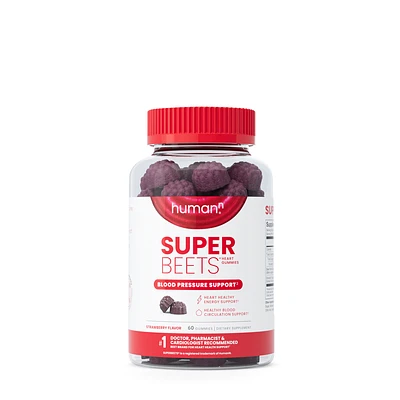 HumanN Super Beets Blood Pressure Support Healthy - Strawberry Healthy - 60 Gummies (30 Servings)