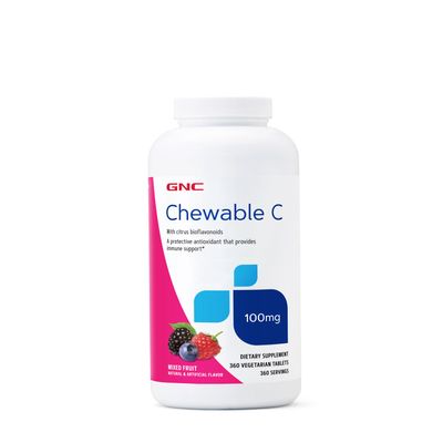 GNC Chewable C 100 Mg Healthy - Mixed Fruit Healthy - 360 Tablets (360 Servings) Healthy - 360 Vegetarian Tablets