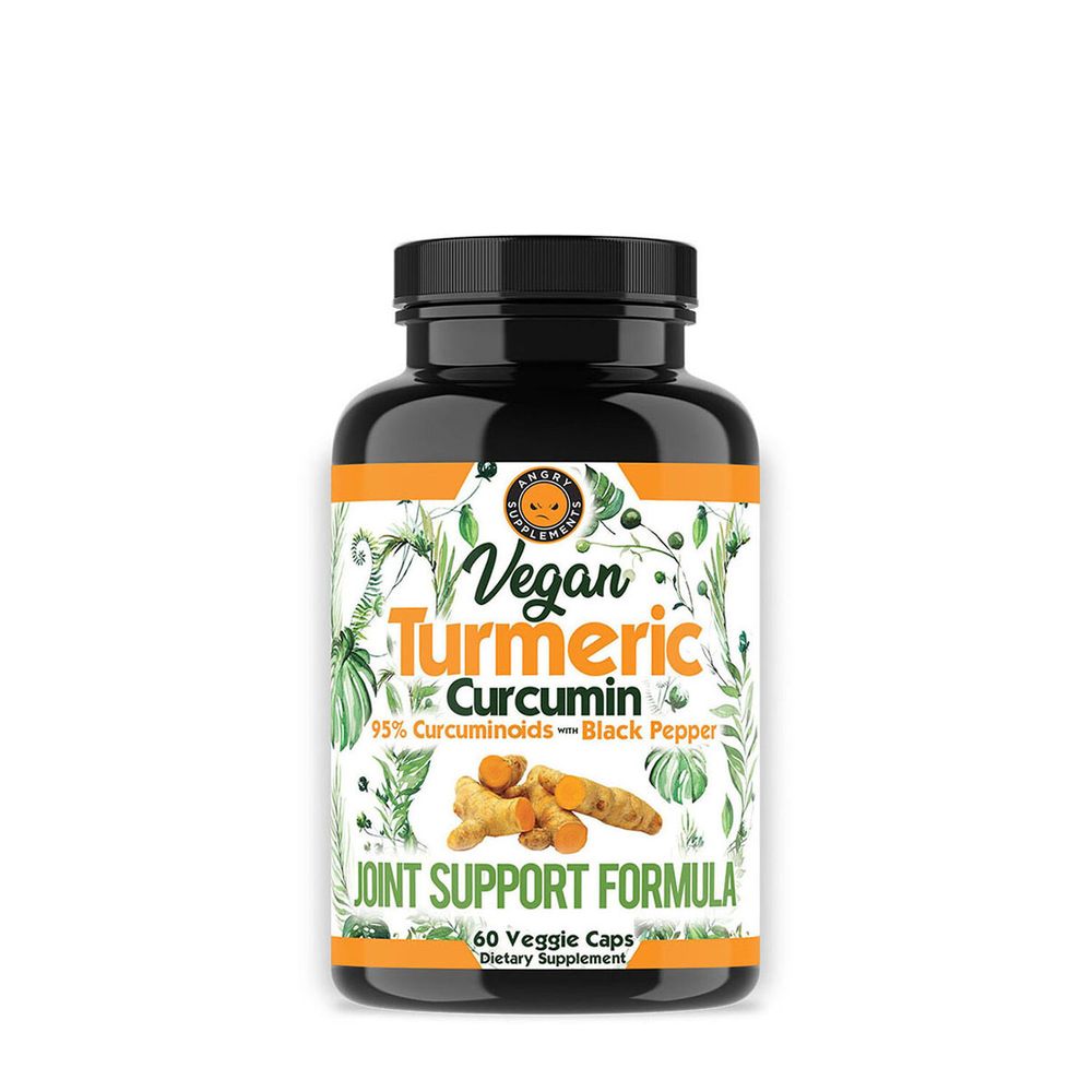 Angry Supplements Vegan Turmeric Vegan - 60 Veggie Capsules (30 Servings)