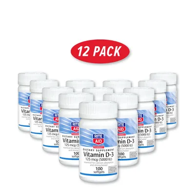 Rite Aid Vitamin D-3 125 Mcg - 12 Pack