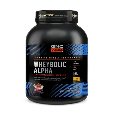 GNC AMP Wheybolic Alpha with Myotor - Strawberries and Cream - 22 Servings