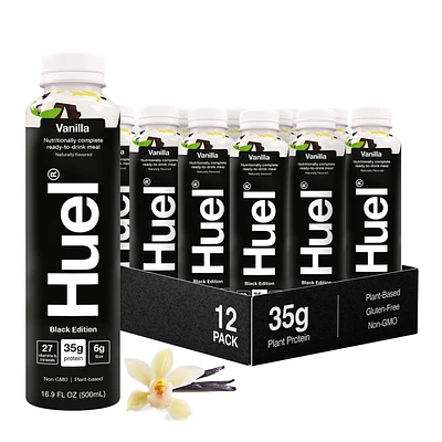 Huel Black Edition Rtd High-Protein Meal - Vanilla - 16.9 Fl Oz (12 Bottles)