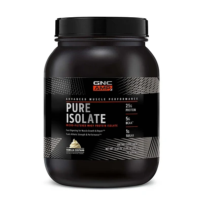 GNC AMP Pure Isolate Whey Protein - Vanilla Custard (28 Servings)