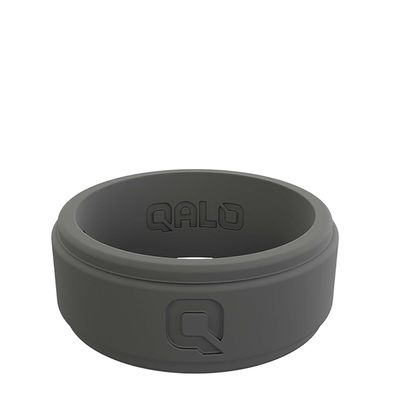 Qalo Men's Step Edge Charcoal Silicone Ring - Size - 1 Ring