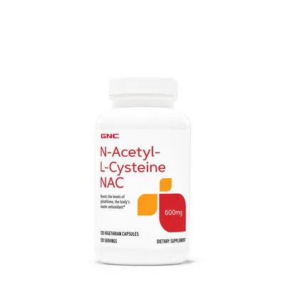 GNC N-Acetyl-L-Cysteine Nac 600Mg - 120 Vegetarian Capsules (120 Servings)