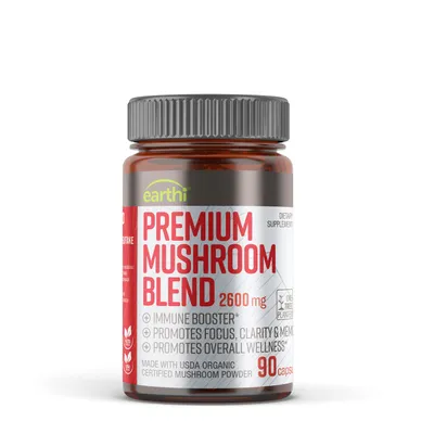 Pioneer Life Sciences Premium Mushroom Blend 2600Mg Vegan - 90 Capsules (30 Servings)