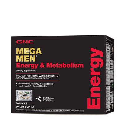 GNC Mega Men Energy & Metabolism Vitapak Program - 30 Vitapaks - 30 Packs
