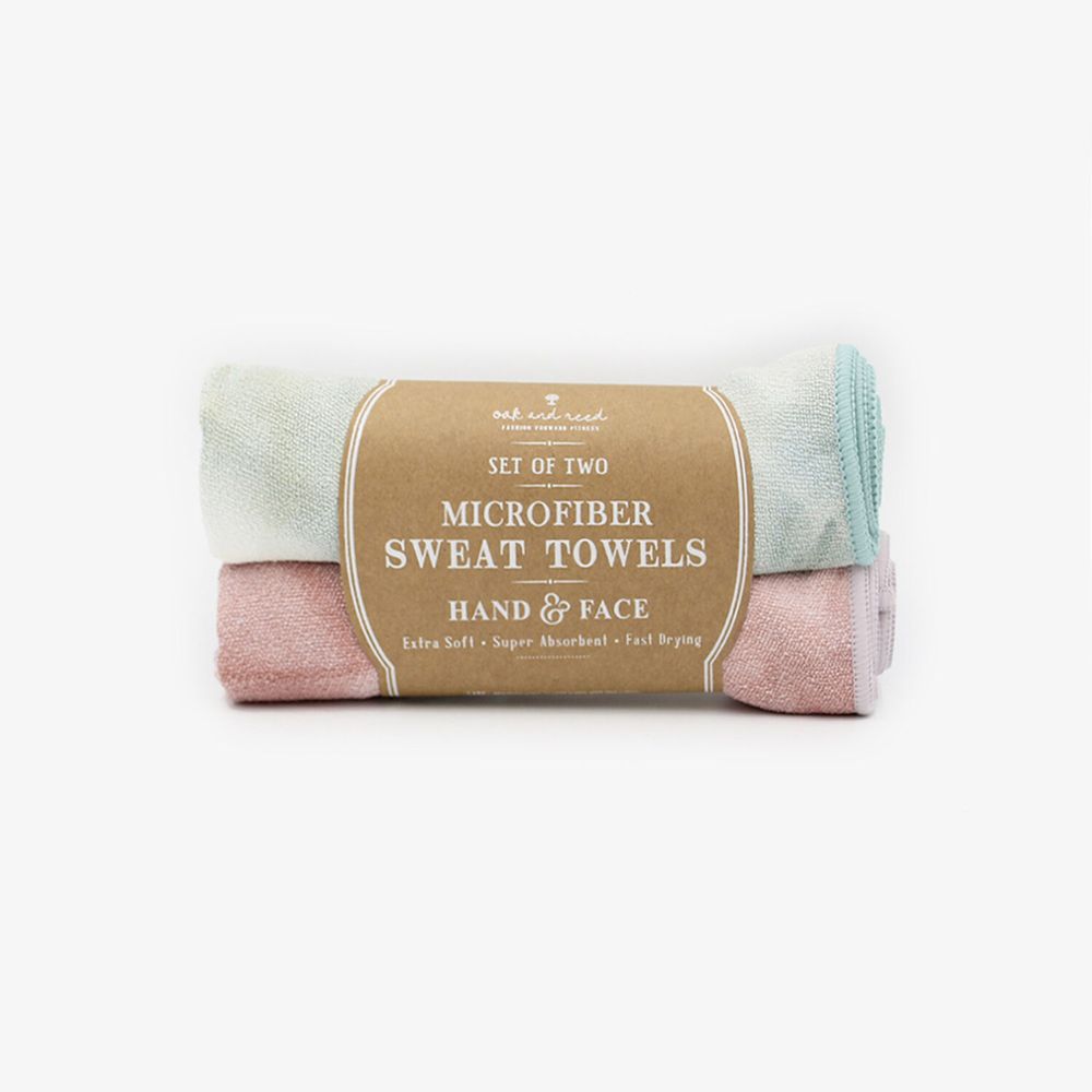 Oak and Reed Sweat Towels - Sage/rose Tiedye - Set Of 2 - 2 Towels