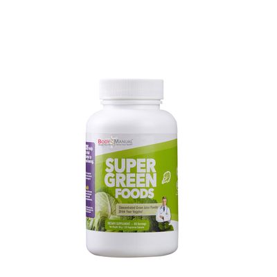 Body Manual Super Green Foods - 120 Capsules (60 Servings)