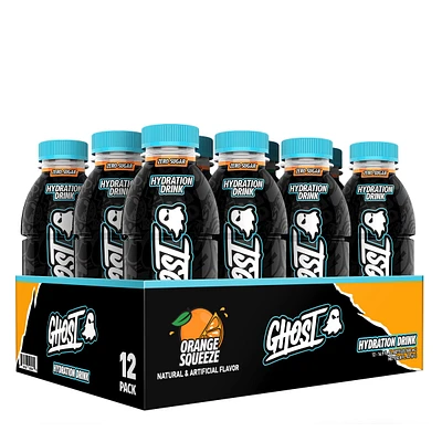 GHOST Hydration Drink Vitamin C - Orange Squeeze 16.9Oz. (12 Bottles) Zero Sugar