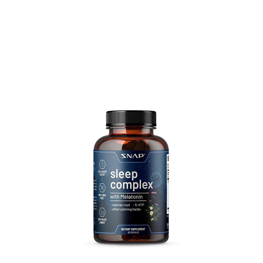 SNAP Supplements Sleep Complex with Melatonin - 60 Capsules (30 Servings)