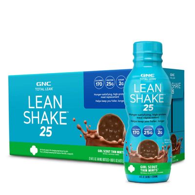 GNC Total Lean Lean Shake 25 - Girl Scout Thin Mints - 12 Bottles