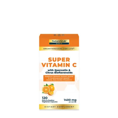 Nature's Lab Super Vitamin C with Quercetin & Citrus Bioflavanoids Healthy - 120 Capsules (60 Servings)
